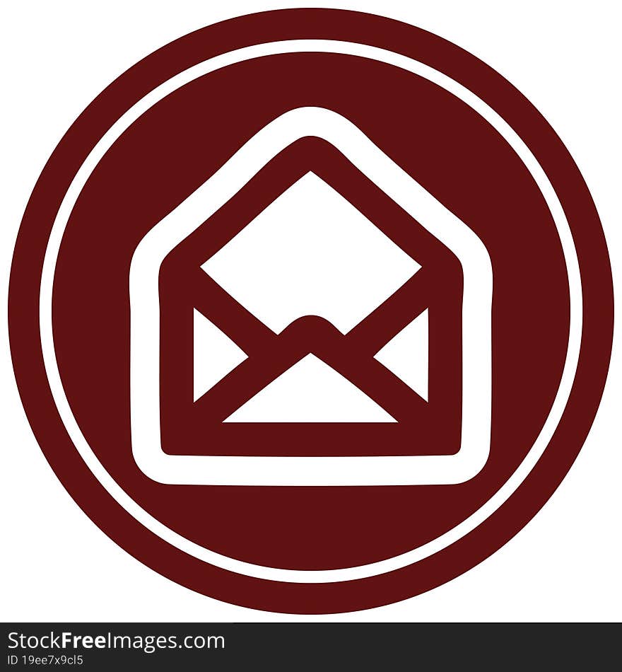 envelope letter circular icon symbol