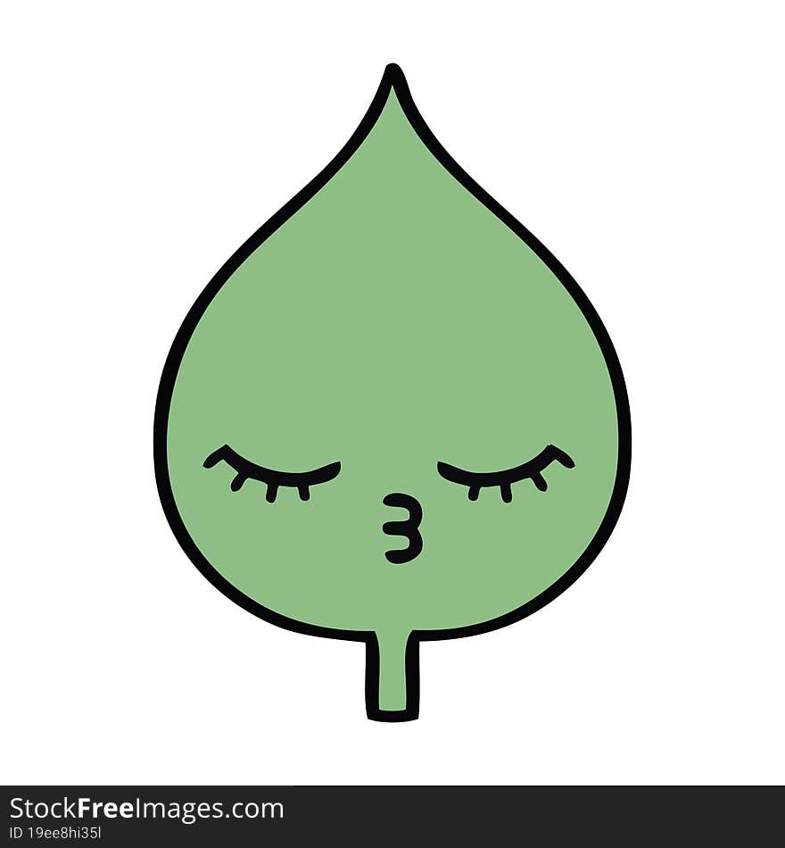 cute cartoon of a expressional leaf