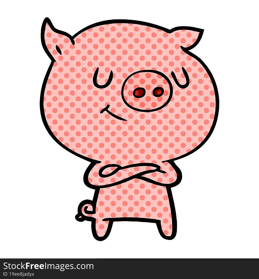 happy cartoon pig. happy cartoon pig