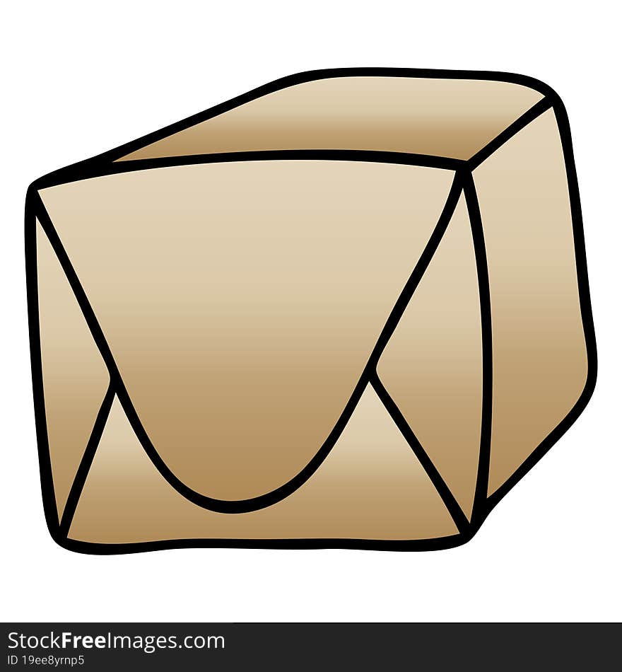 quirky gradient shaded cartoon brown parcel