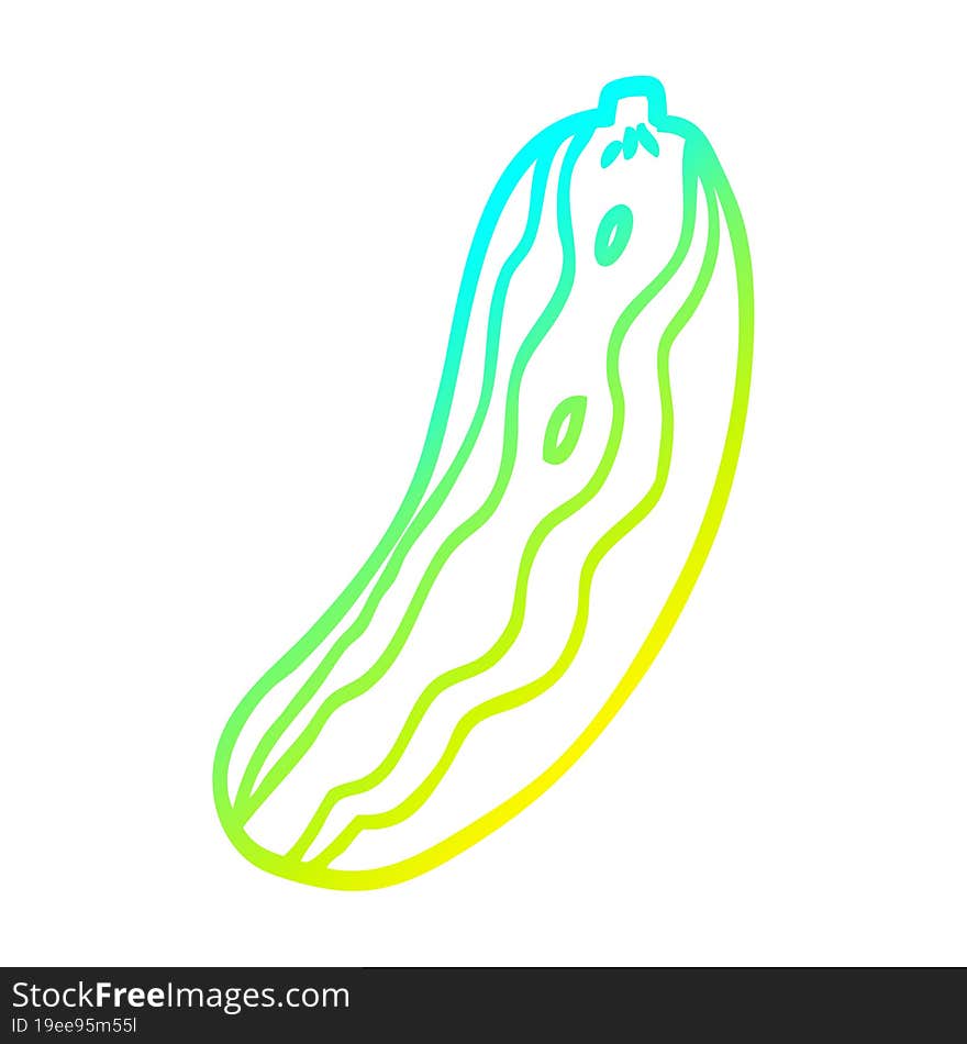 cold gradient line drawing cartoon cucumber plant