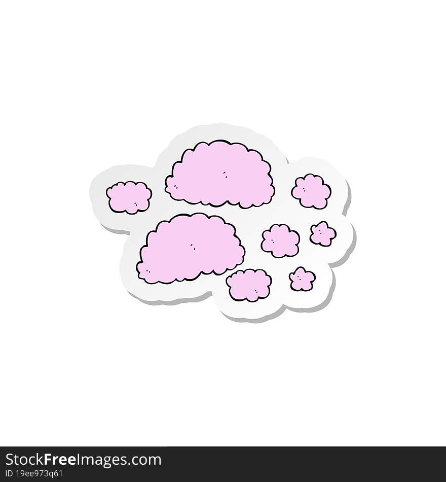 sticker of a pink clouds