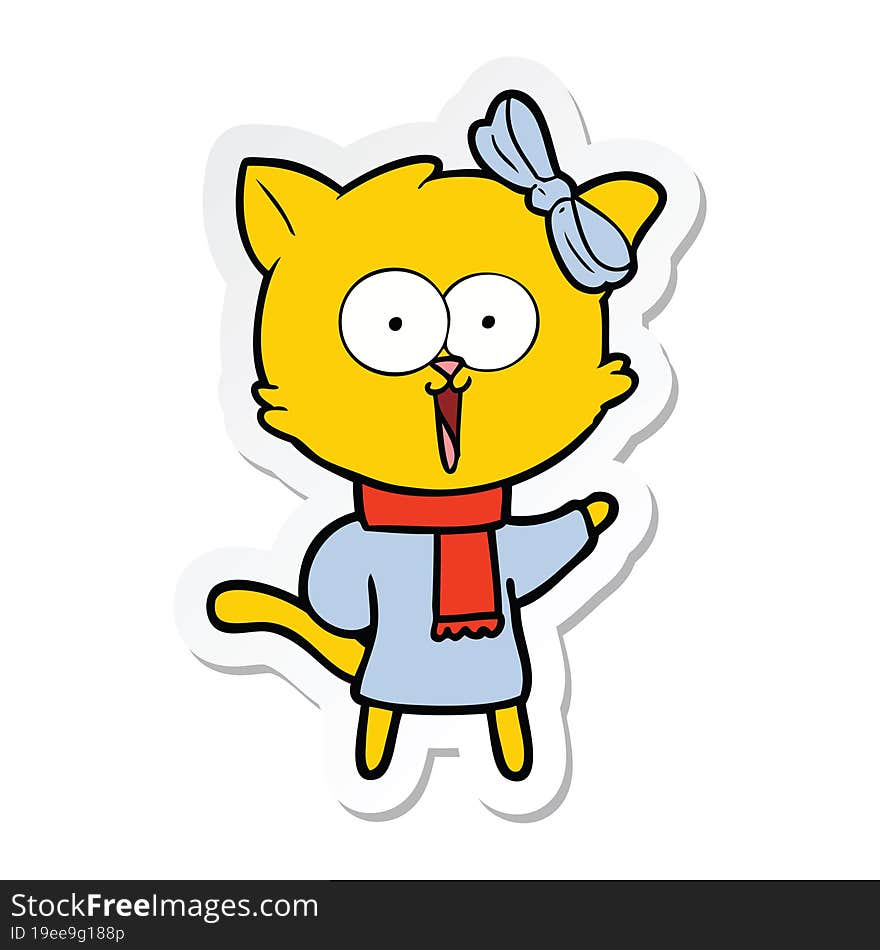 sticker of a cartoon cat