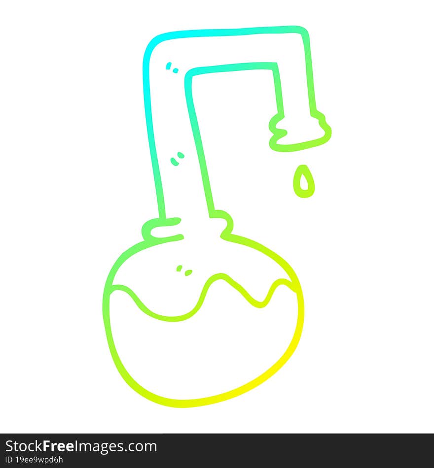 cold gradient line drawing cartoon bubbling chemicals