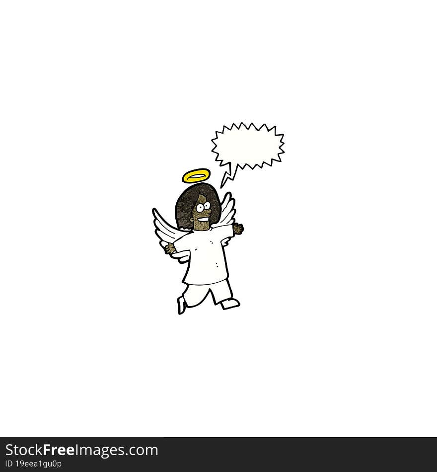 cartoon angel with speech bubble