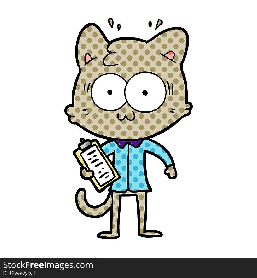 cartoon surprised office worker cat. cartoon surprised office worker cat