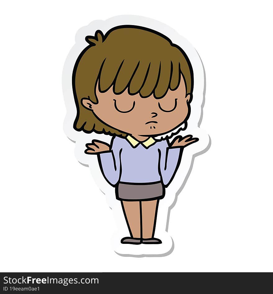 sticker of a cartoon woman