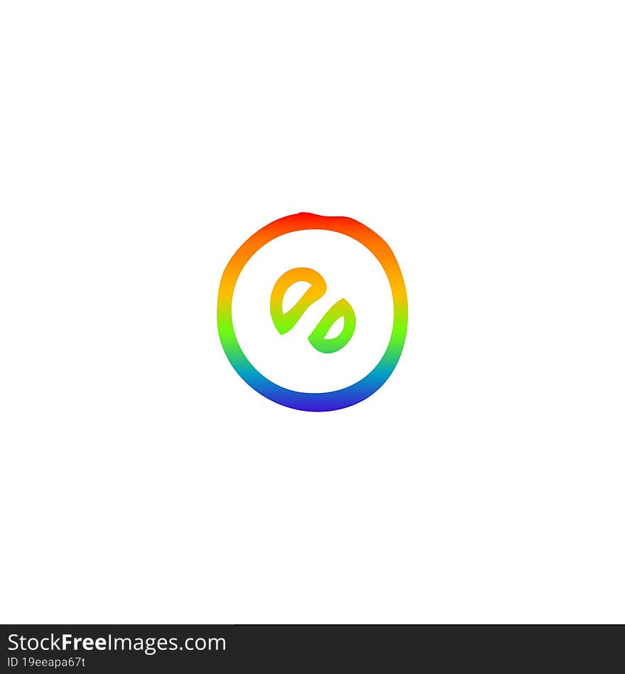 rainbow gradient line drawing cartoon number 0