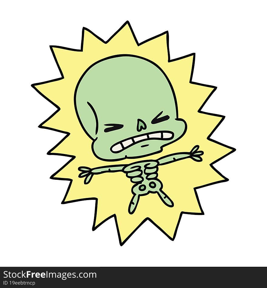 Cartoon Of A Scary Skeleton