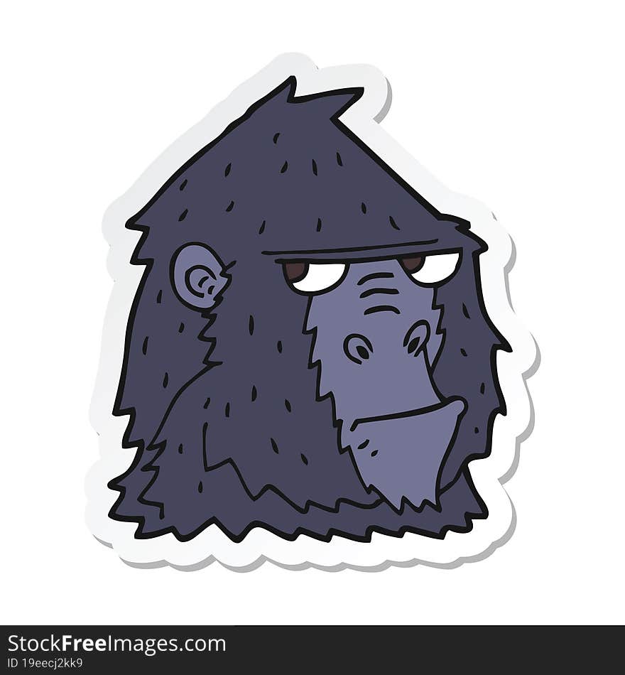 sticker of a cartoon gorilla