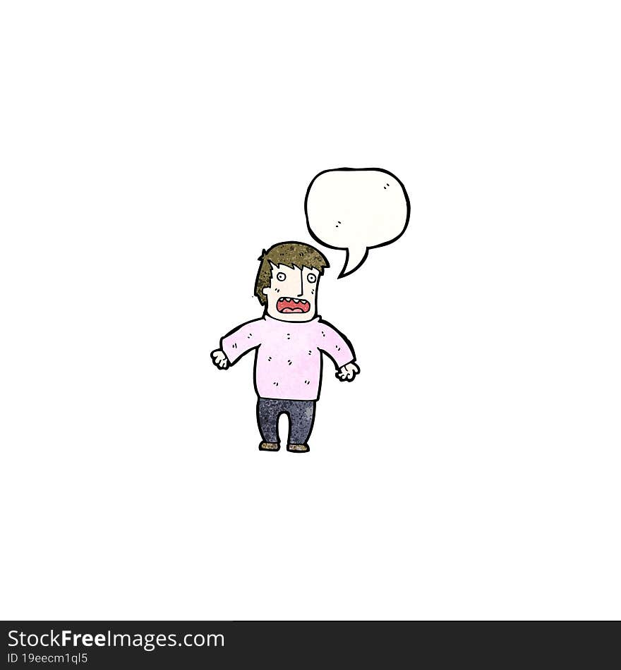 cartoon stressed man talking