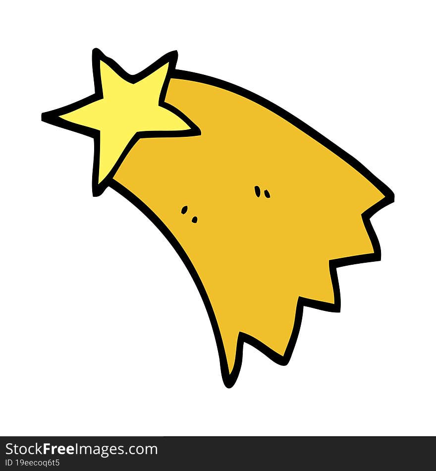 Hand Drawn Doodle Style Cartoon Shooting Star