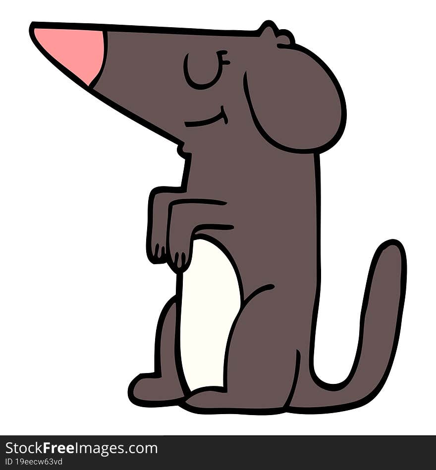 cartoon doodle well behaved dog