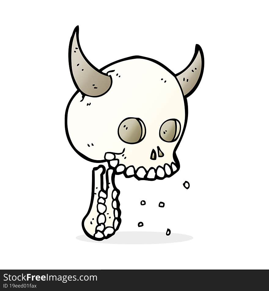 cartoon spooky skull