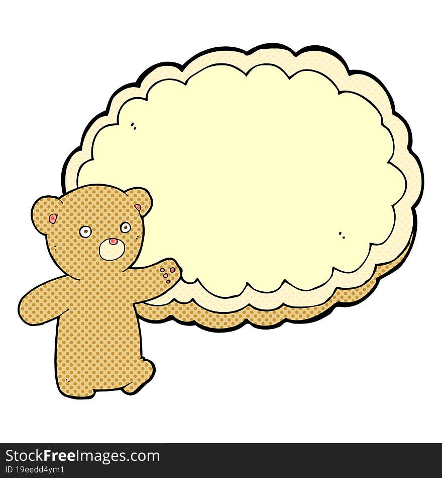 cartoon bear with text space cloud