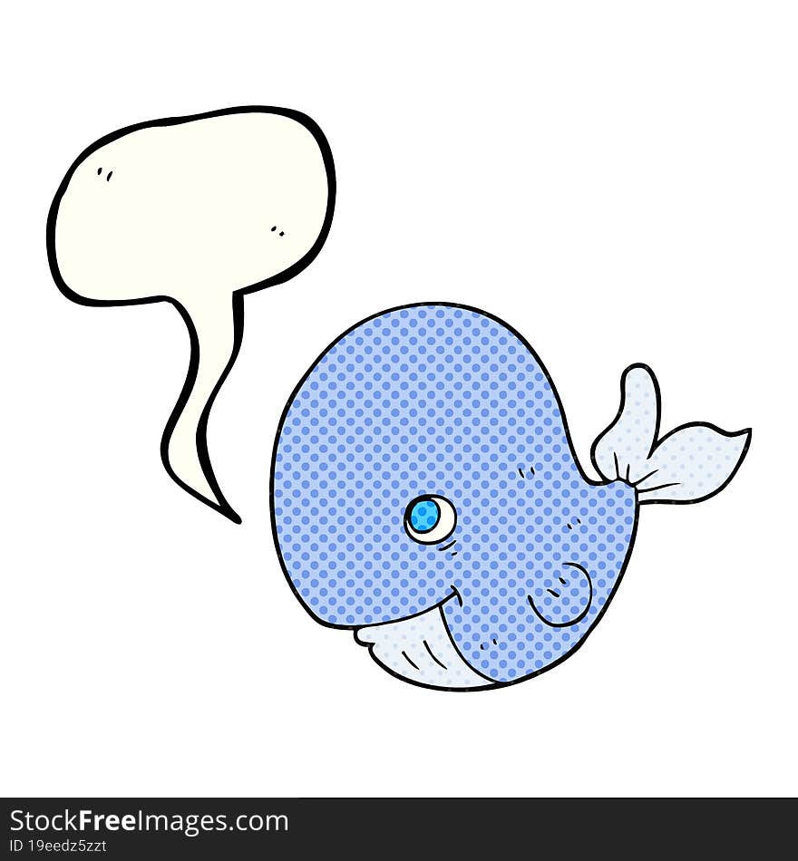 comic book speech bubble cartoon happy whale