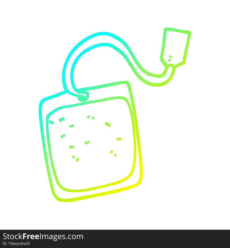 cold gradient line drawing cartoon tea bag