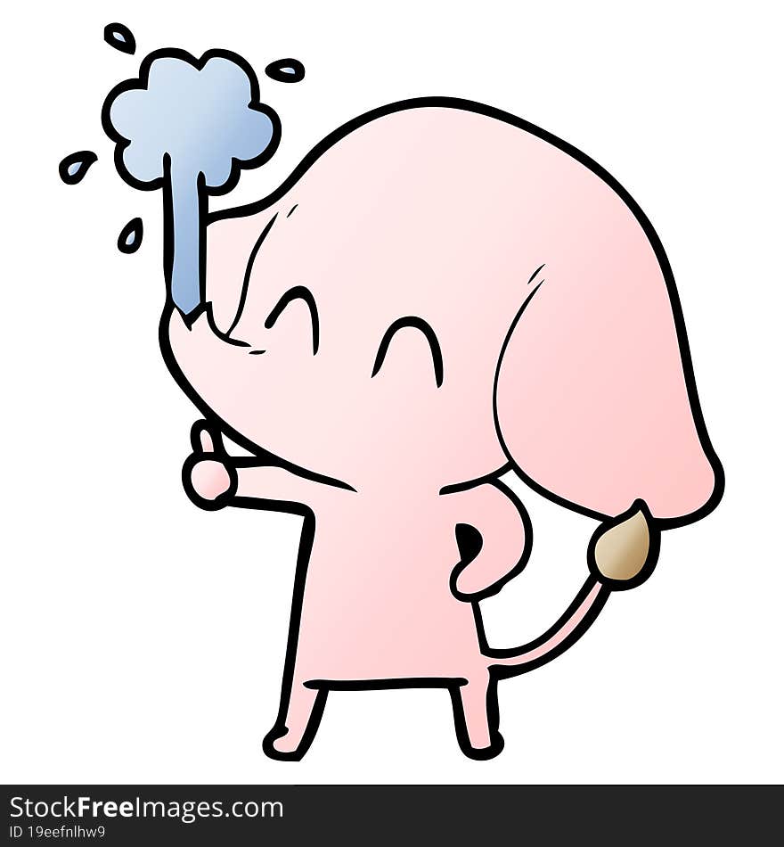 cute cartoon elephant spouting water. cute cartoon elephant spouting water