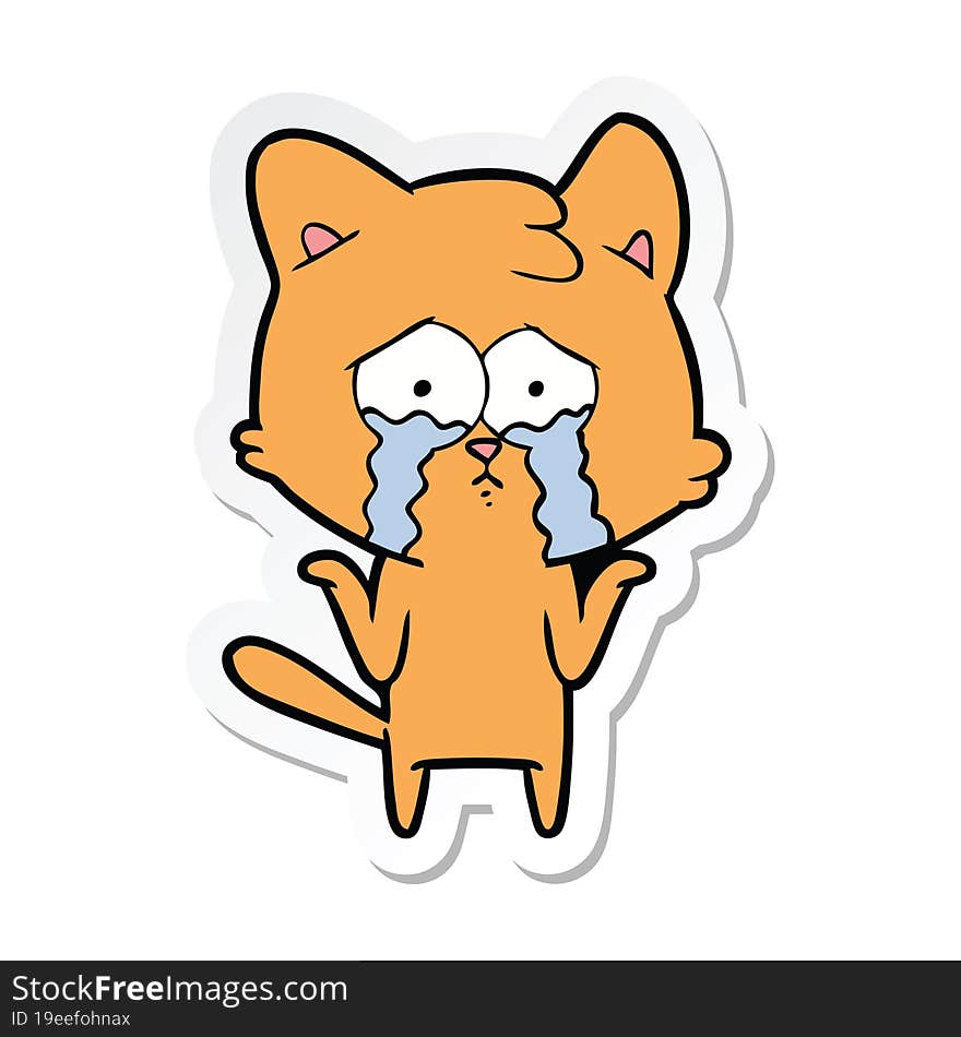 sticker of a cartoon cat