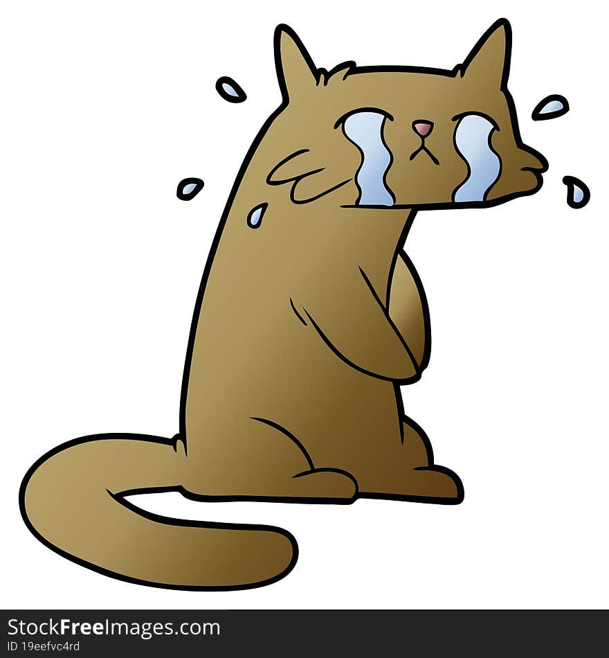 cartoon crying cat. cartoon crying cat