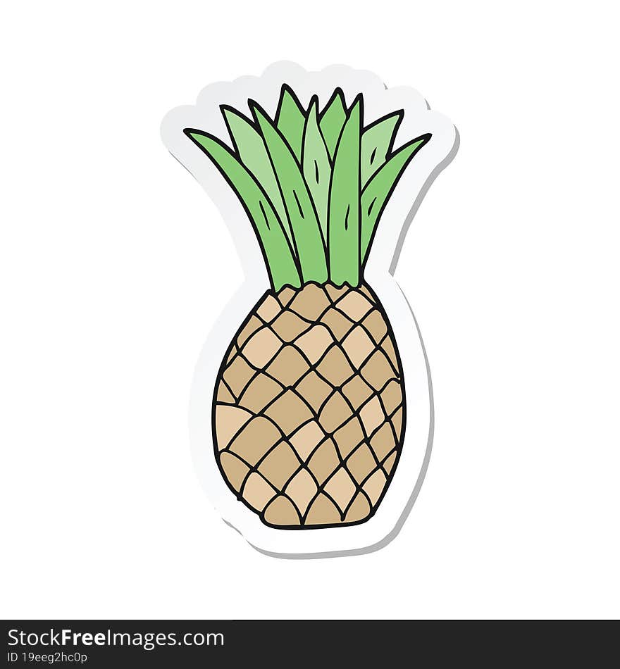 sticker of a cartoon pineapple