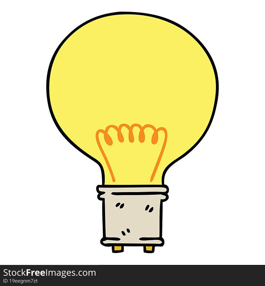 quirky hand drawn cartoon light bulb