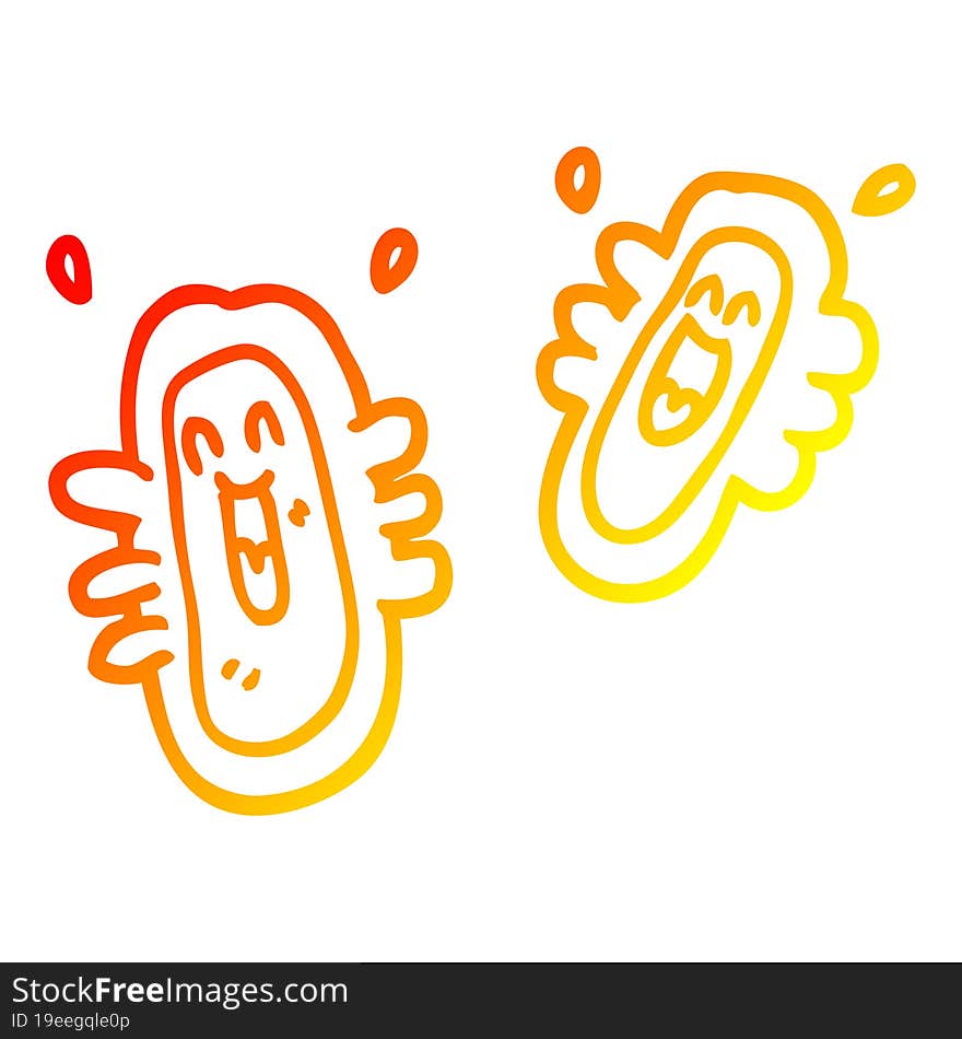 warm gradient line drawing cartoon blood cells