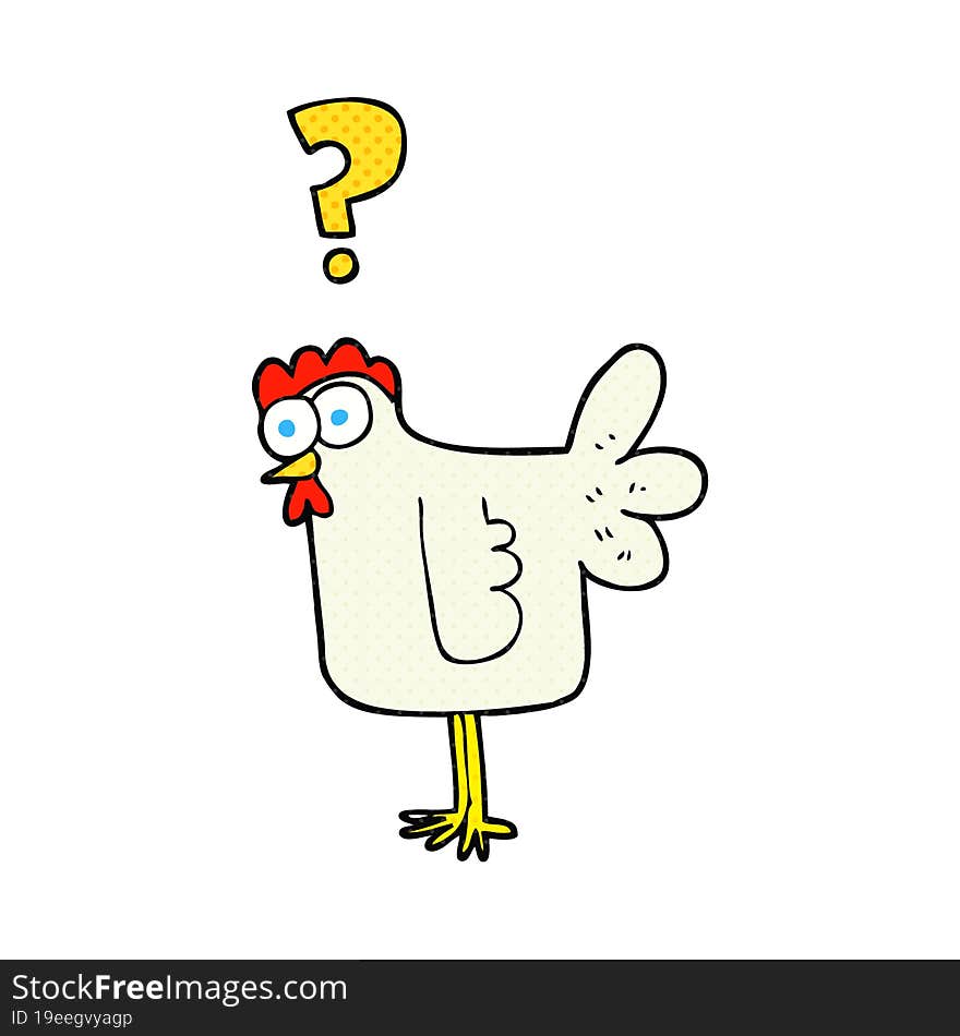 Cartoon Confused Chicken