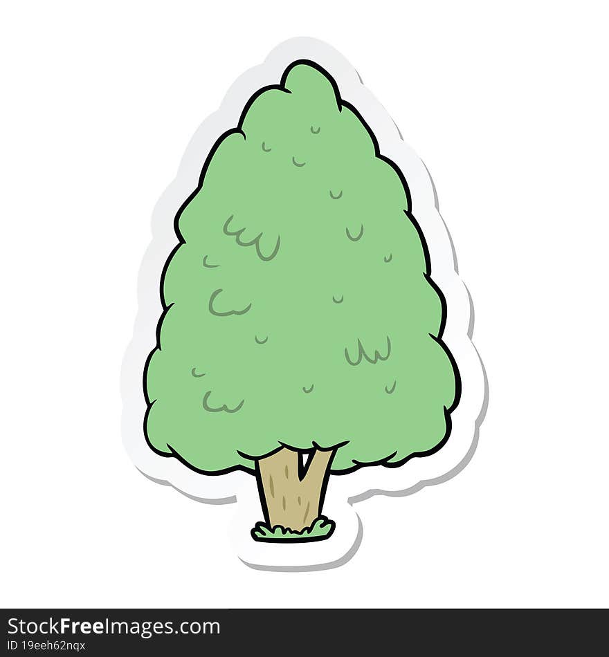 sticker of a cartoon tall tree