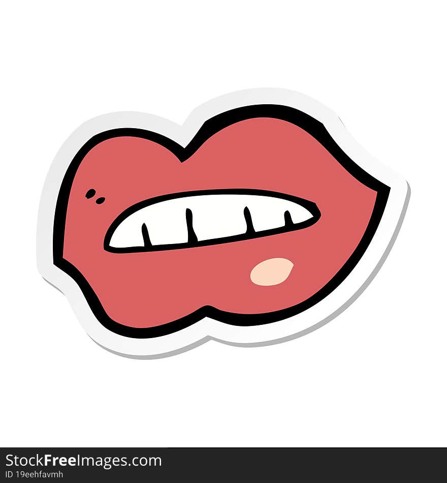 Sticker Of A Cartoon Lips