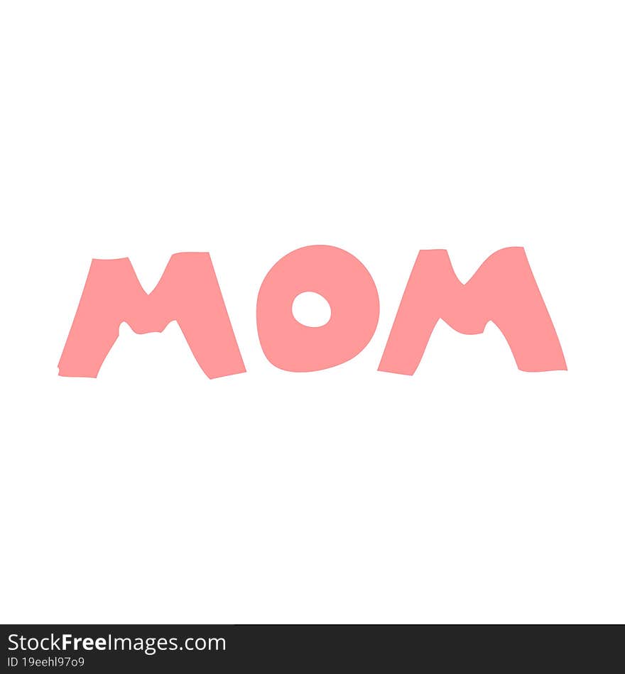 flat color style cartoon word mom