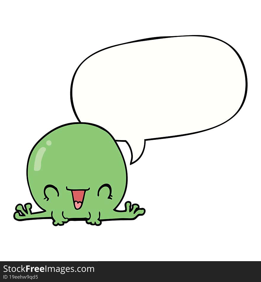 cartoon frog and speech bubble