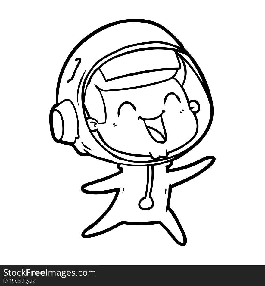 happy cartoon astronaut. happy cartoon astronaut