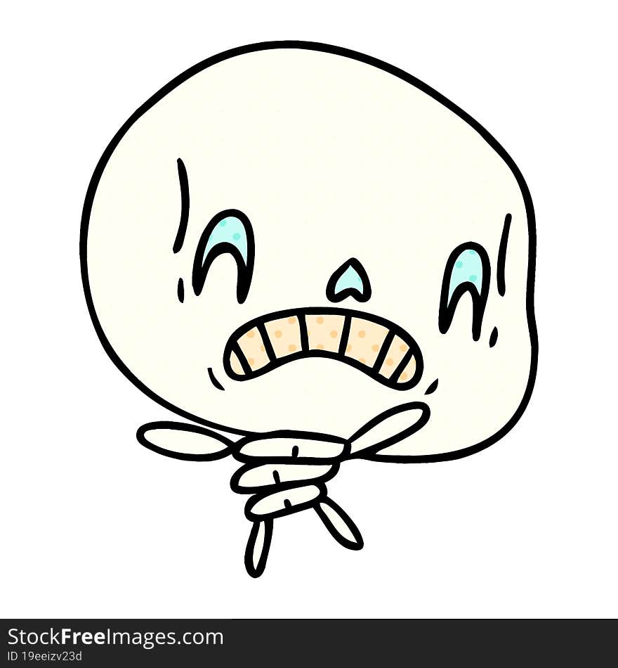 cartoon of spooky kawaii skeleton