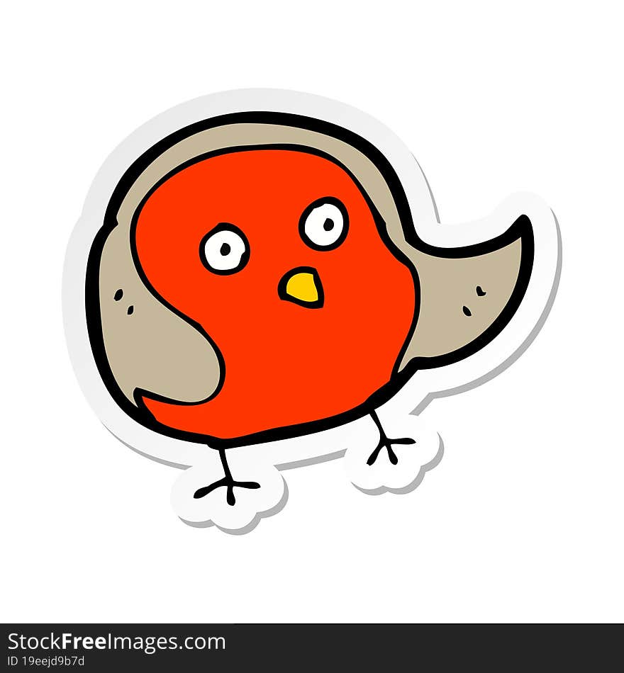 sticker of a cartoon robin