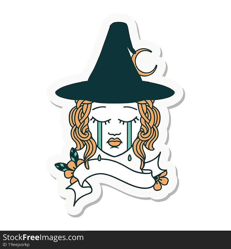 human witch character face sticker