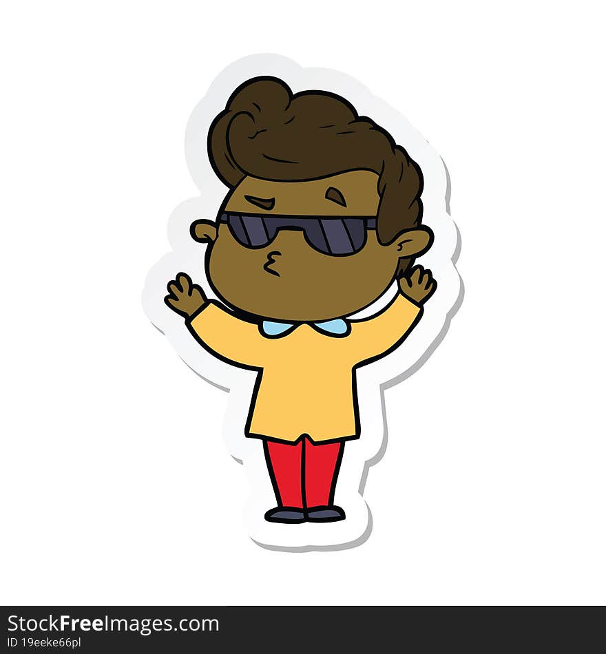 sticker of a cartoon cool guy