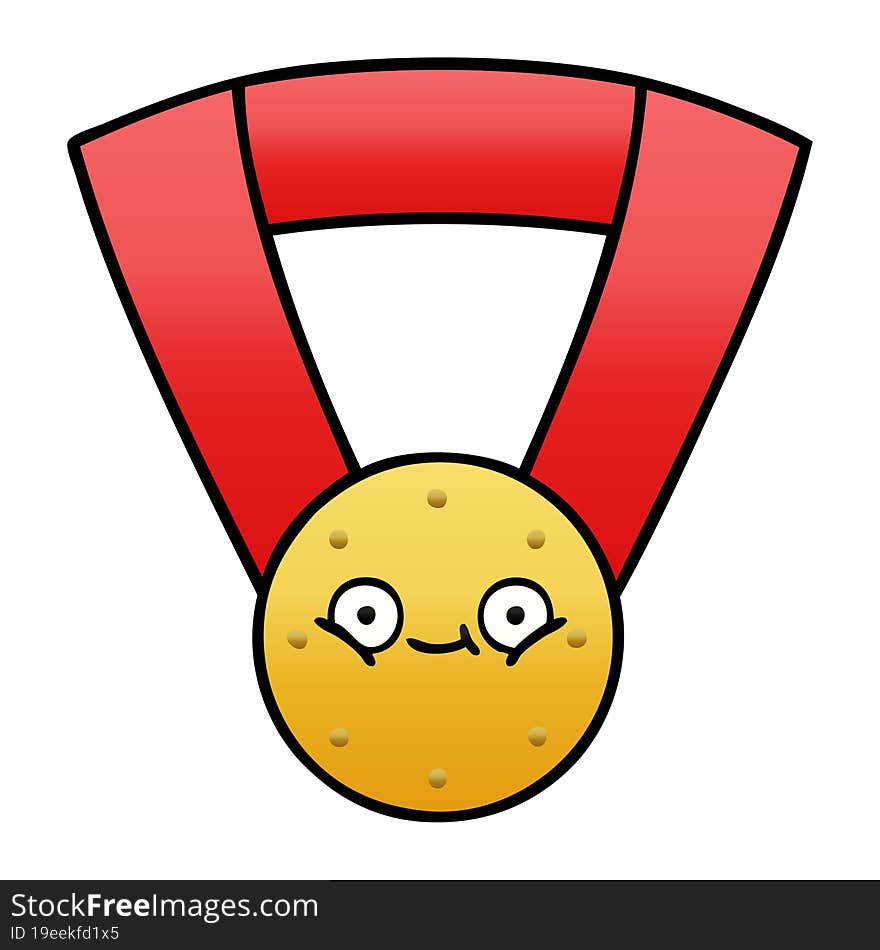 gradient shaded cartoon of a gold medal