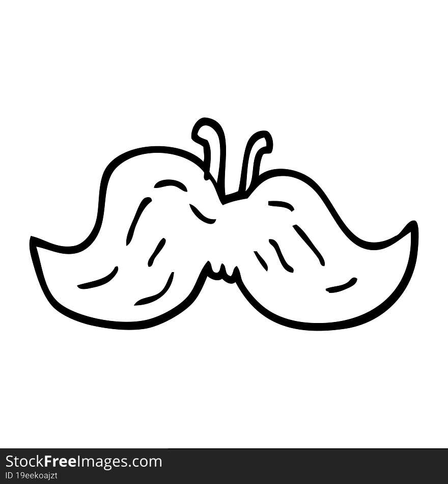 Line Drawing Cartoon Of A Mustache