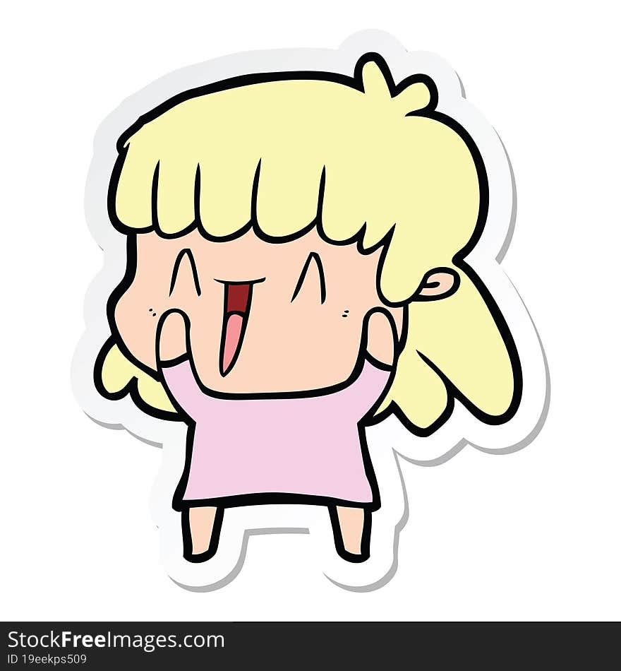 sticker of a cartoon woman