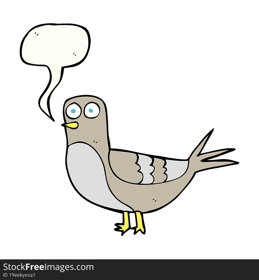 Speech Bubble Cartoon Pigeon