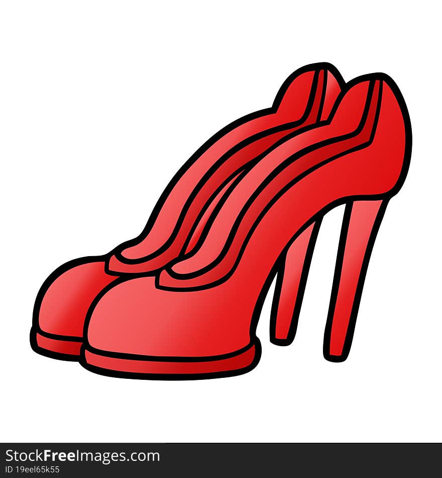 cartoon red shoes. cartoon red shoes