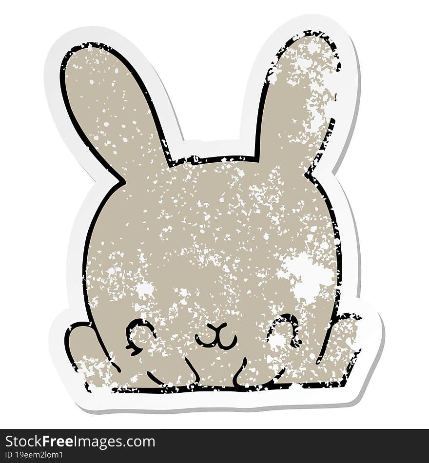 Distressed Sticker Of A Cartoon Rabbit