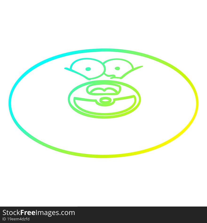 Cold Gradient Line Drawing Cartoon Old Vinyl Record