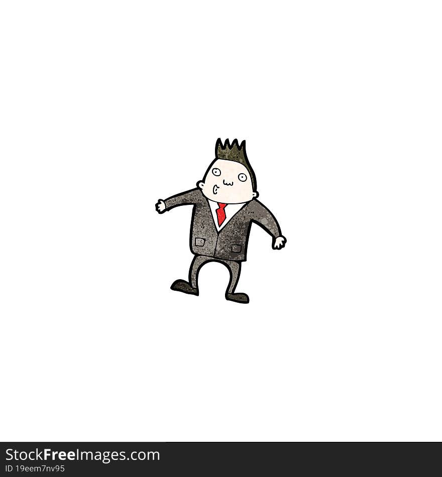 cartoon businessman shrugging shoulders