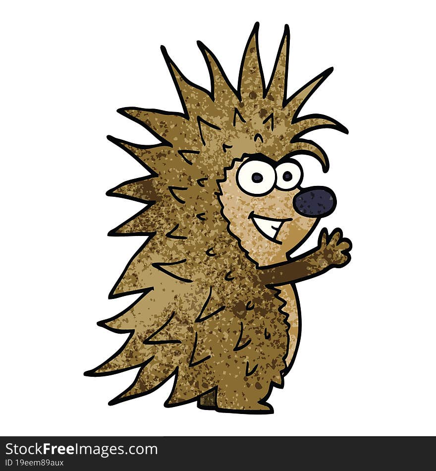 cartoon doodle spiky hedgehog