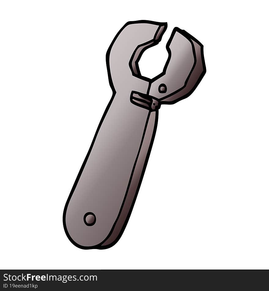 cartoon doodle spanner tool