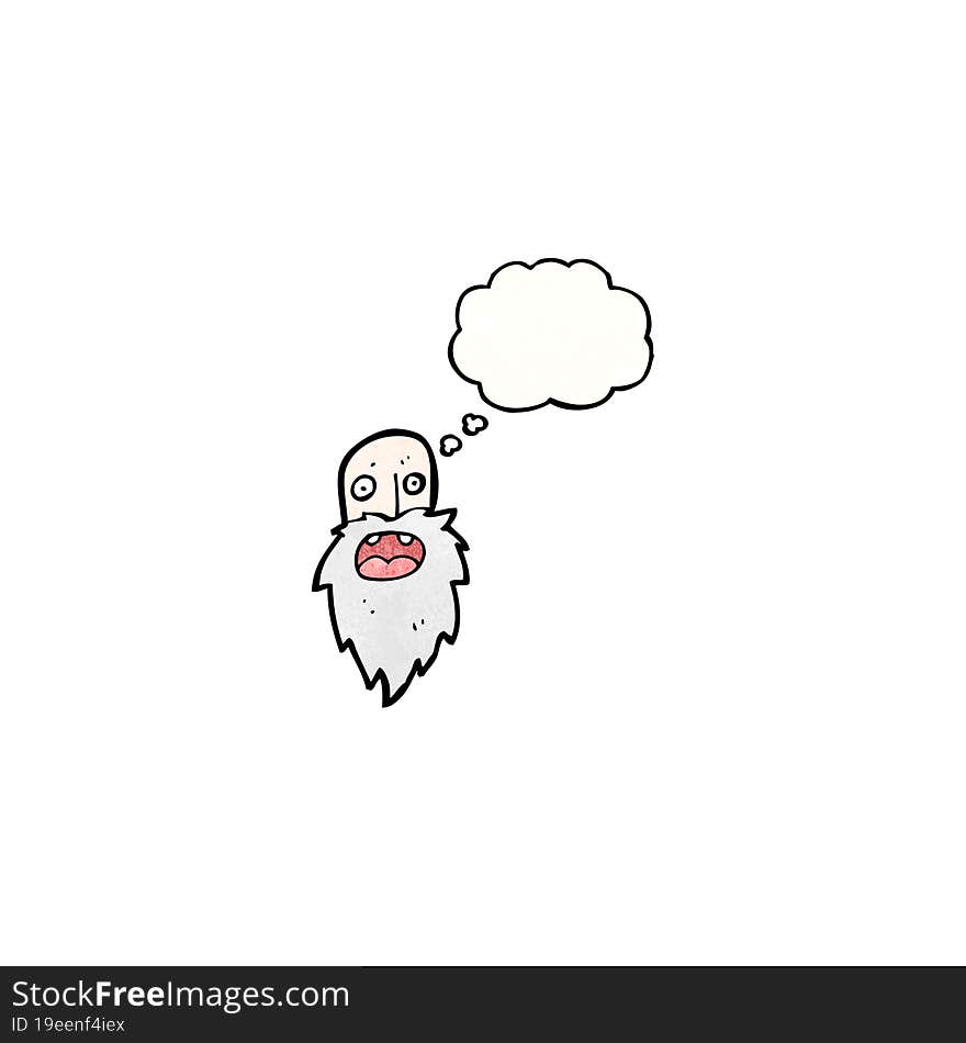 cartoon old man with thought bubble