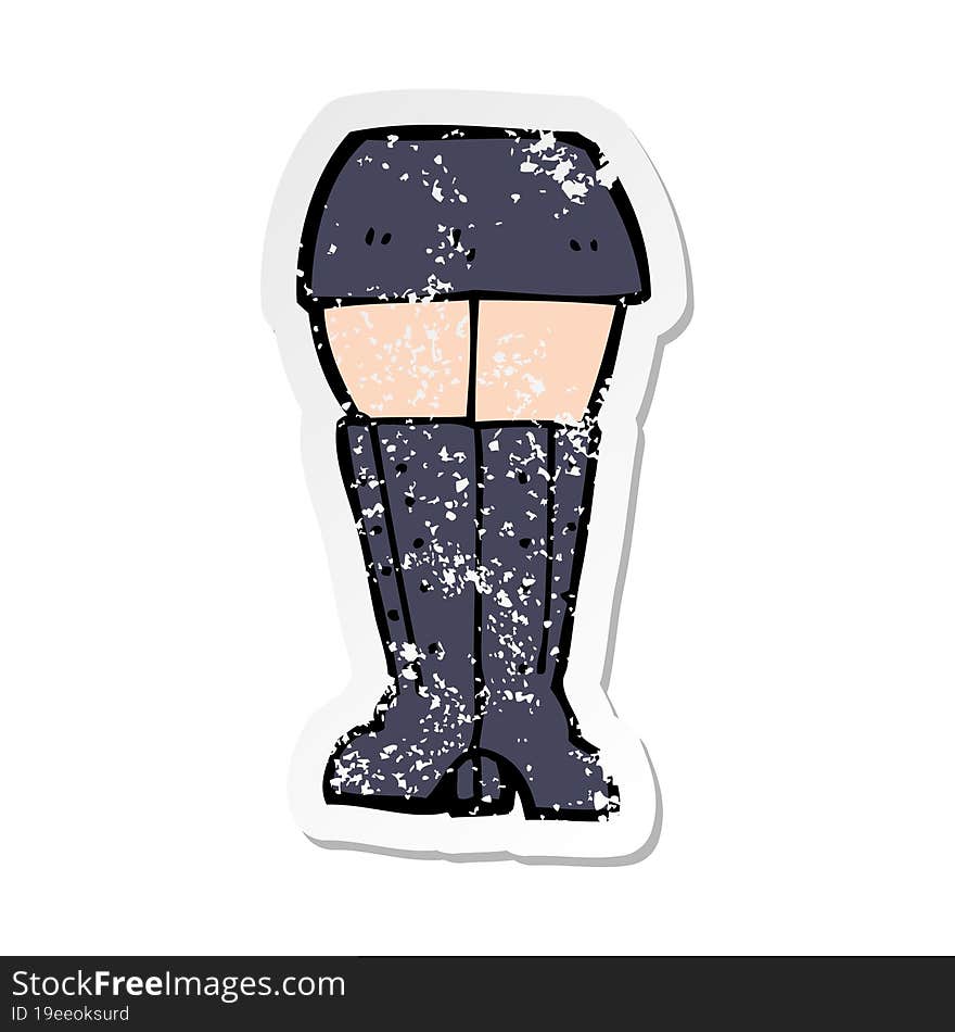 Retro Distressed Sticker Of A Cartoon Legs