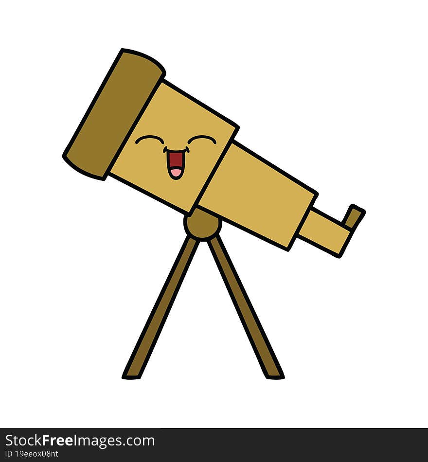 cute cartoon of a telescope. cute cartoon of a telescope